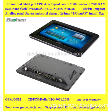popular 10 inches Android industrial panel pc with RS232 and USB and Ethernet